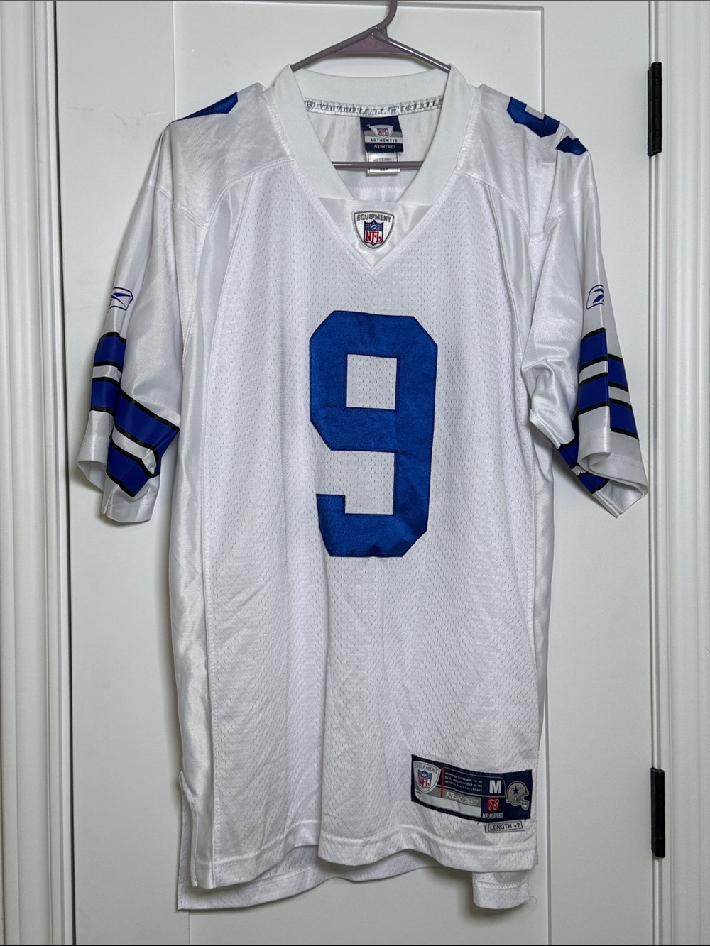 Room Reebok White and Royal Blue #9 Football Jersey